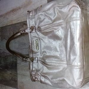 GUC. Vintage Authentic Coach gold tote.